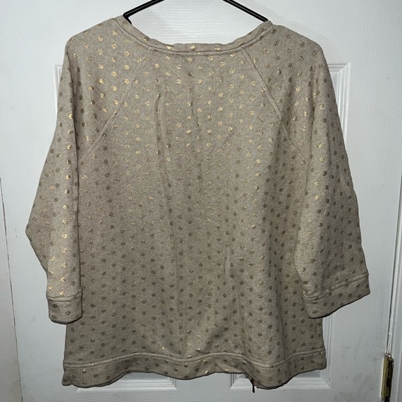 The Limited Cream Polka Dot Zipper Accent Crew Neck Sweatshirt Size Large - Picture 5 of 5
